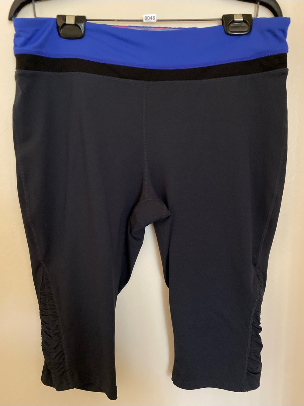 Women’s Black Active Capri with Blue Waistband